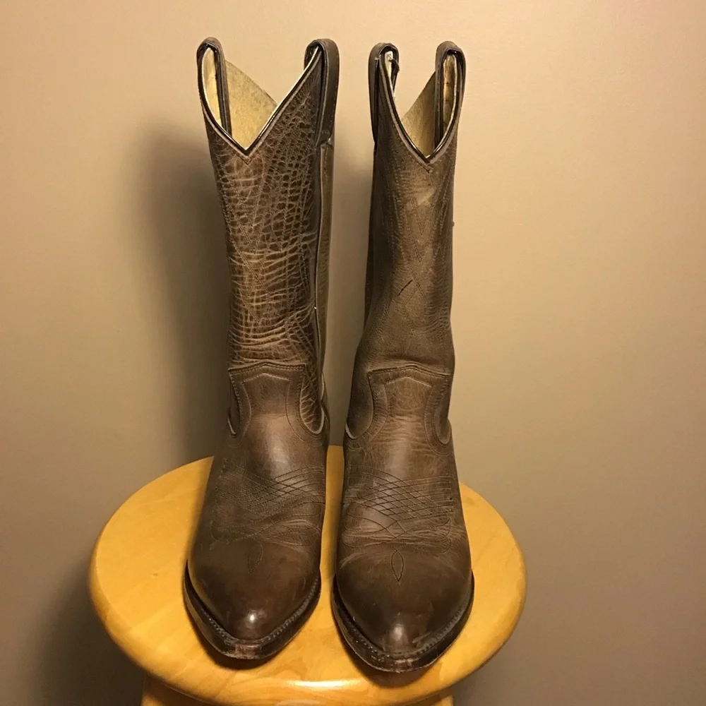 Frye Brown Leather Western Cowboy Boots